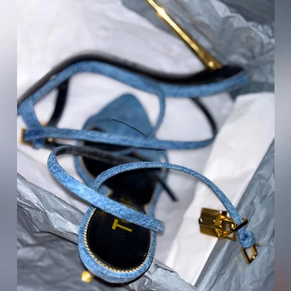 Tom Ford Denim PadLock Heels - Picture 7 of 14